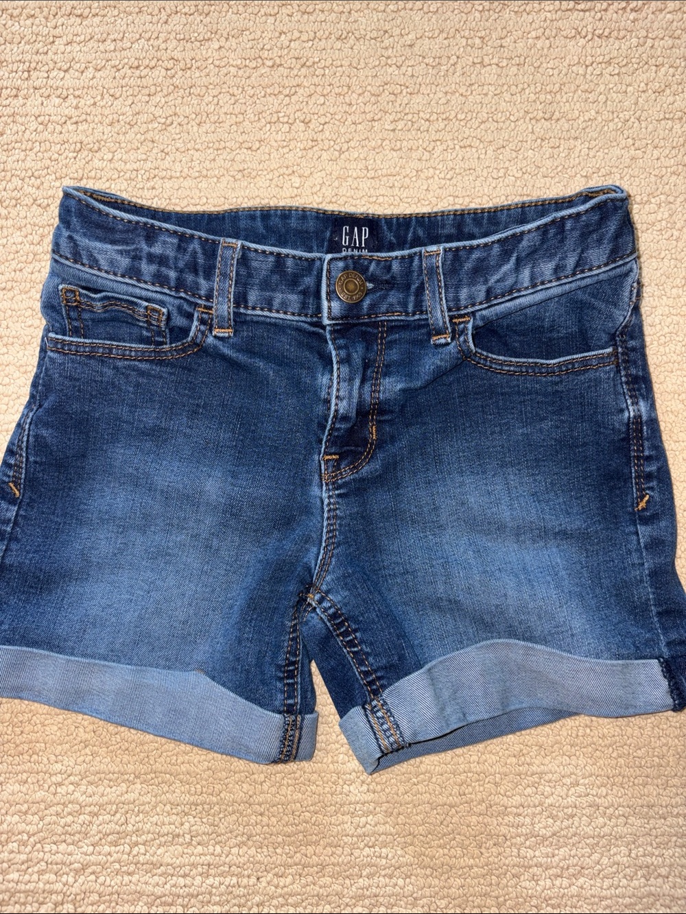 GAP Kids Girls Midi Blue Cuffed Denim Shorts sz 10